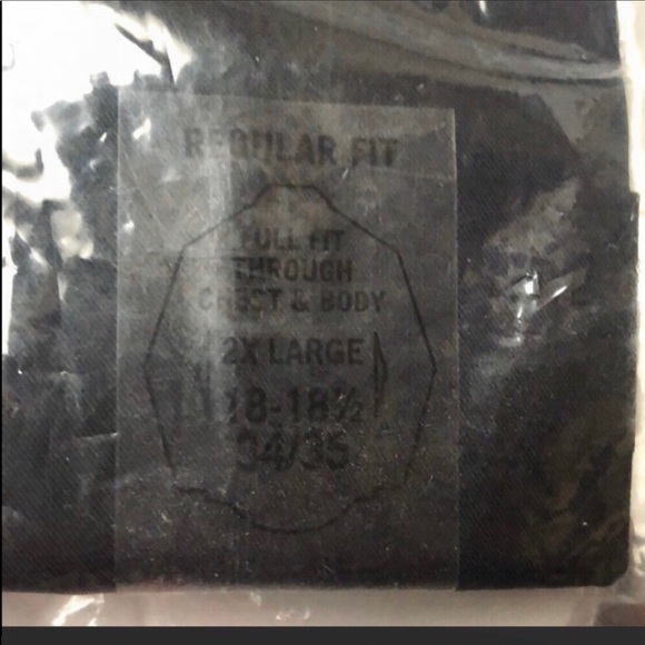 New VanHeusen Black Long Sleeve Regular Fit Magna Click Button Shirt Sz 2X - Picture 4 of 6